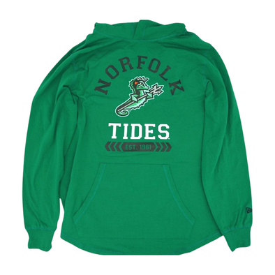 Norfolk Tides New Era Green Lightweight Hoodie