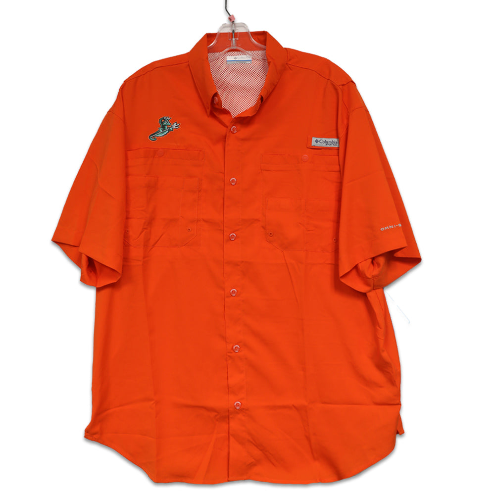 columbia fishing polo Miami Hurricanes Columbia PFG Tamiami Shirt U Logo - Orange