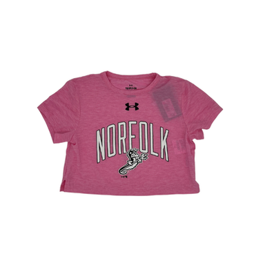 Norfolk Tides Under Armour Youth Pink Tech Crop Top