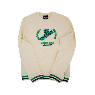 Norfolk Tides New Era Cream Crew Neck Sweatshirt