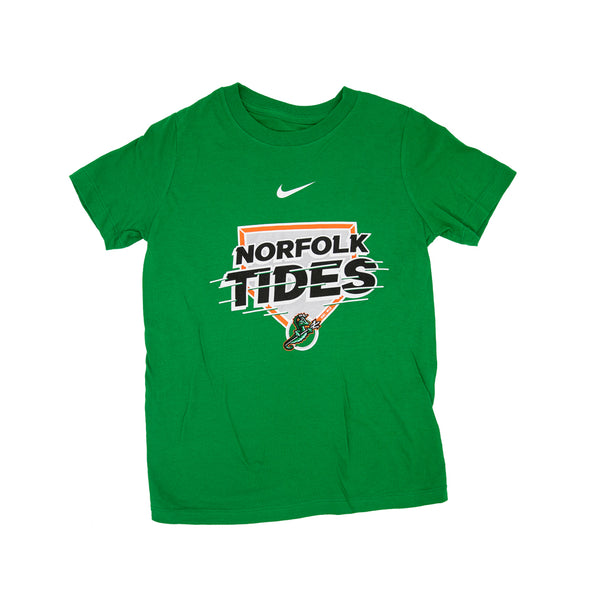 Norfolk Tides Youth Green Nike T-Shirt