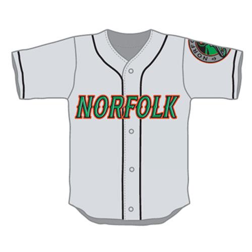 Norfolk Tides Minor League Stitched Baseball Jersey Custom 100% Embroidery  White Grey Green Shirts Stitched From Superjerseyfactory, $19.65